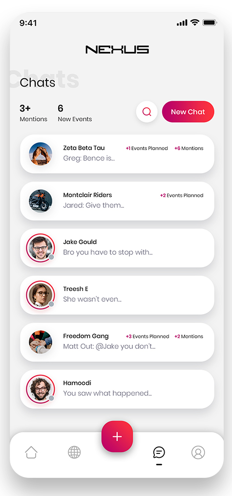 Nexly Chat List Interface