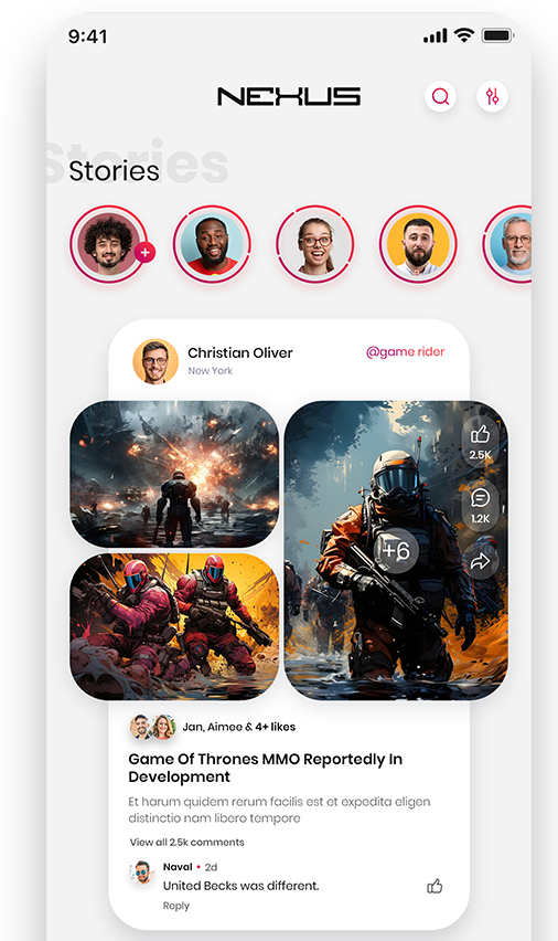 Nexly Stories and Feed